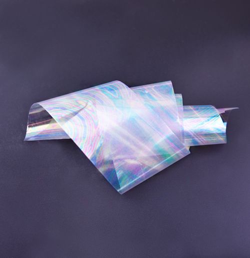 Nail casting foils №68 transparent holography opal patterns
