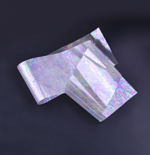 Nail casting foils №67 transparent holographic drops of opal