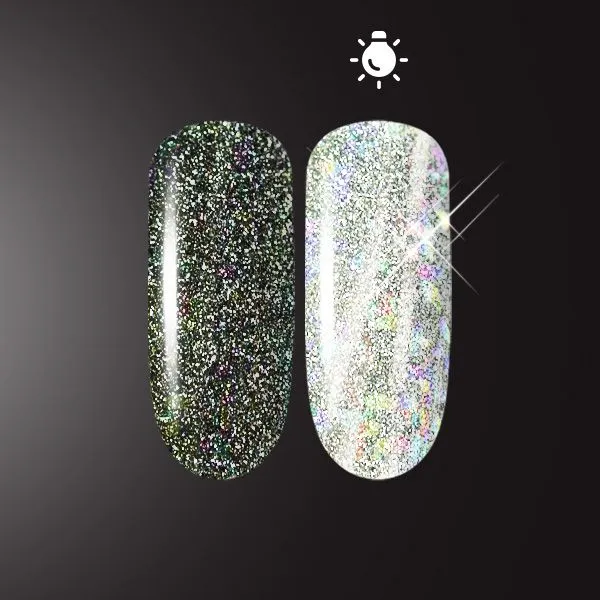 Reflective Glitter Flash Glow, Silver
